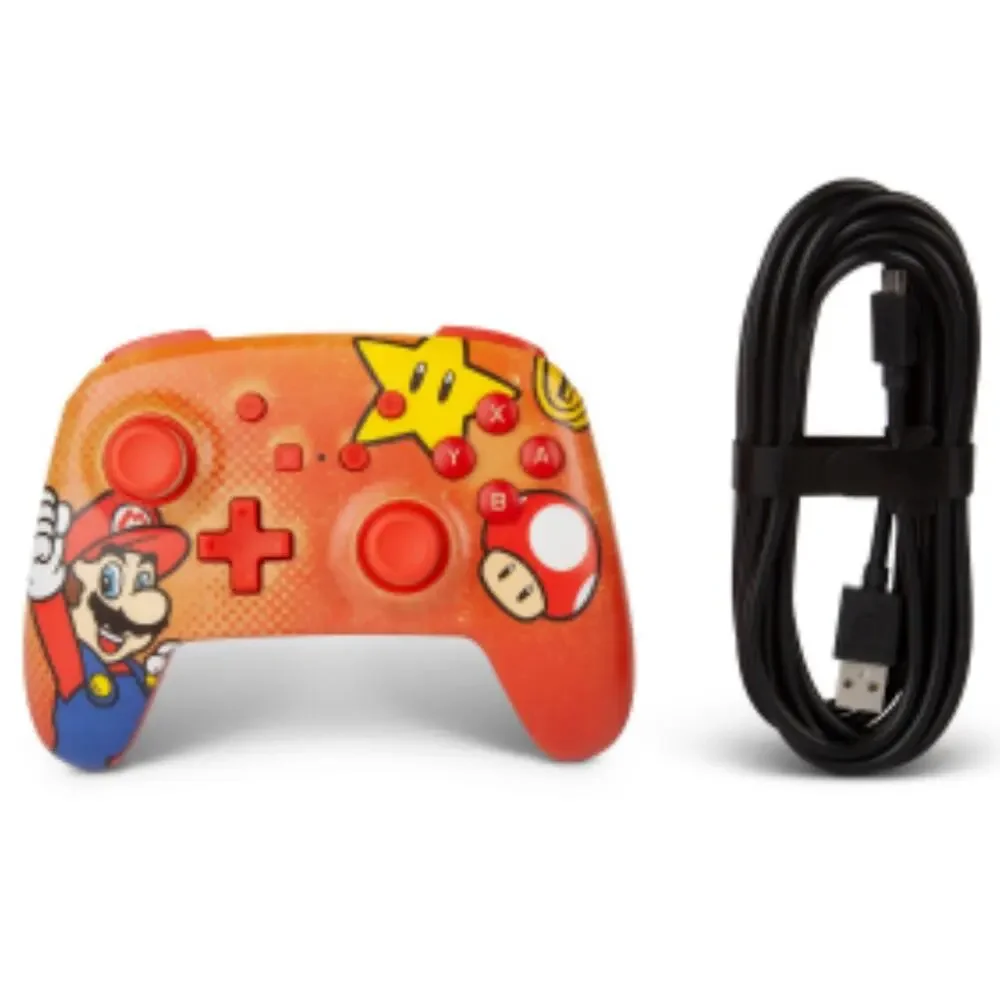 Super Mario Bros PowerA Enhanced Wired Controller Nintendo Switch Vintage New